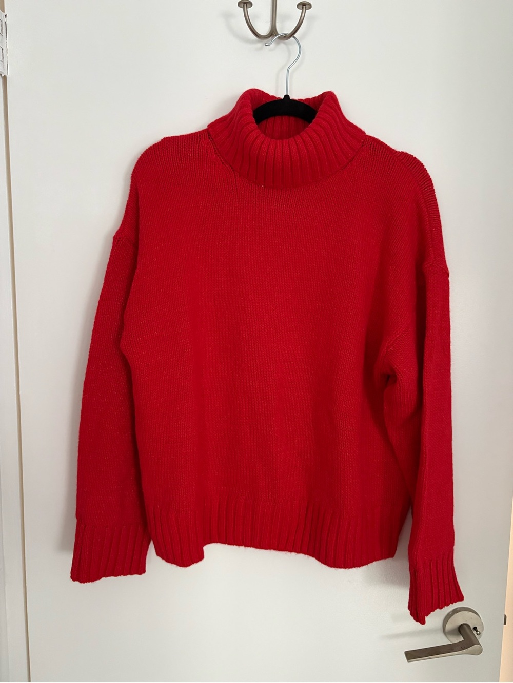 Classic Red Turtleneck Knit Sweater